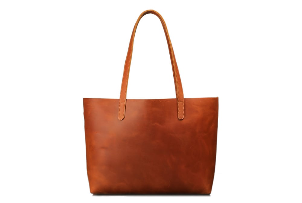 Handmade Vegetable Tanned Full Grain Leather Women Tote Bag Shopping Bag Shoulder Bag ZB01